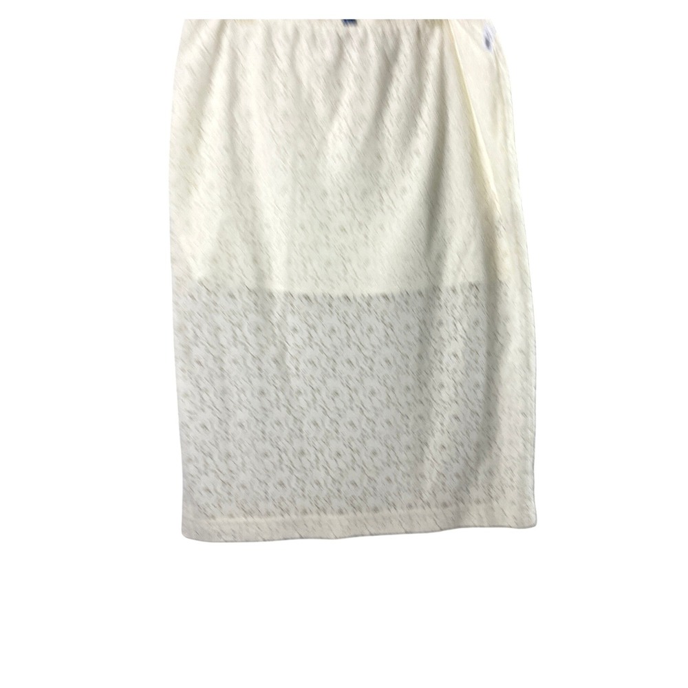 Women Midi Skirt Size XL Cream Floral Lace Elastic Waist Romantic Coquette Fairy